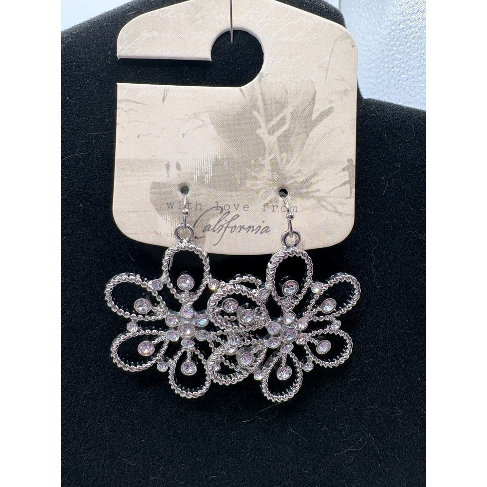 With Love from California Snowflake Shape Dangle Earrings with Cubic Zirconia